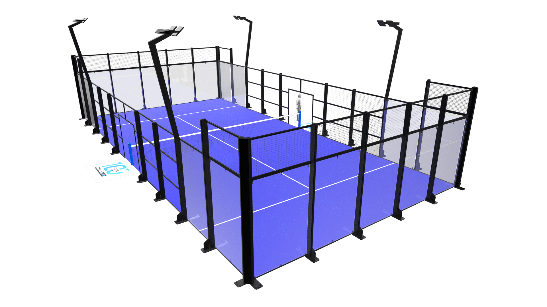 plan terrain padel 45°