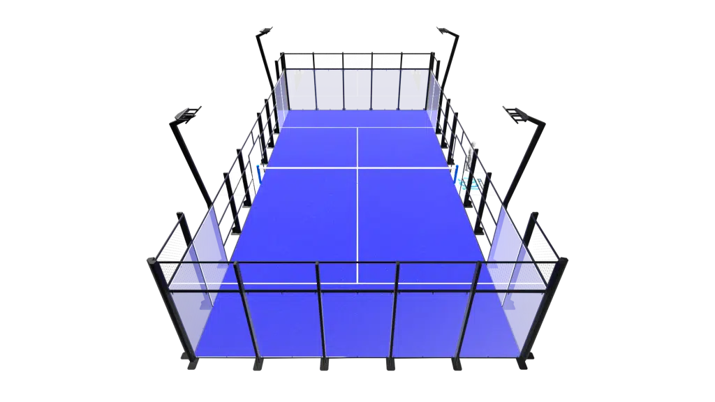 plan vue de dessus terrain padel